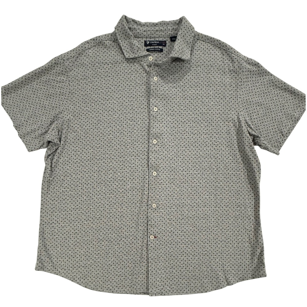 Cremieux Classics Mens XXL Grey Supima Cotton Paisley Jersey Knit Shirt M133